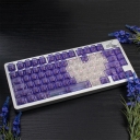 Purple Twilight Butterfly 104+32 Fog Transparent PC Pad Printing ai3D Keycaps Set Cherry Profile for Mechanical Keyboard